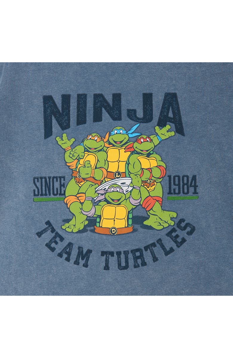 Andy & Evan Kids' 1084 Long Waffle Knit Sleeve Graphic T-Shirt, Alternate, color, Blue Turtles