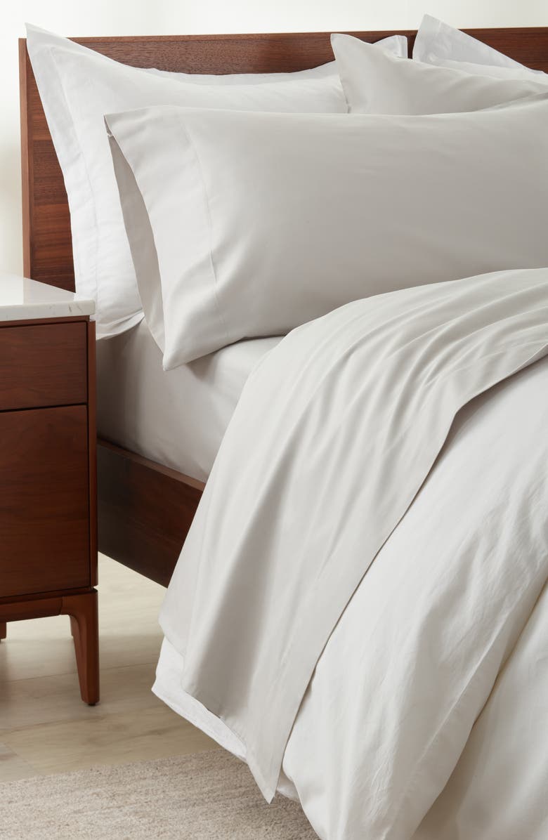 NORDSTROM RACK 460 Thread Count Cotton Sateen Sheet Set, Alternate, color, Grey Vapor