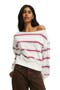 selected Cream Red Blue Multi Stripe