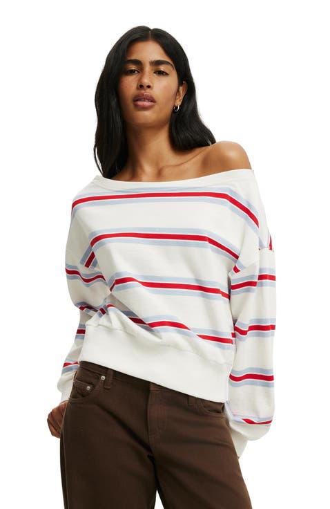 Women's Relaxed Off Shoulder Sweatshirt