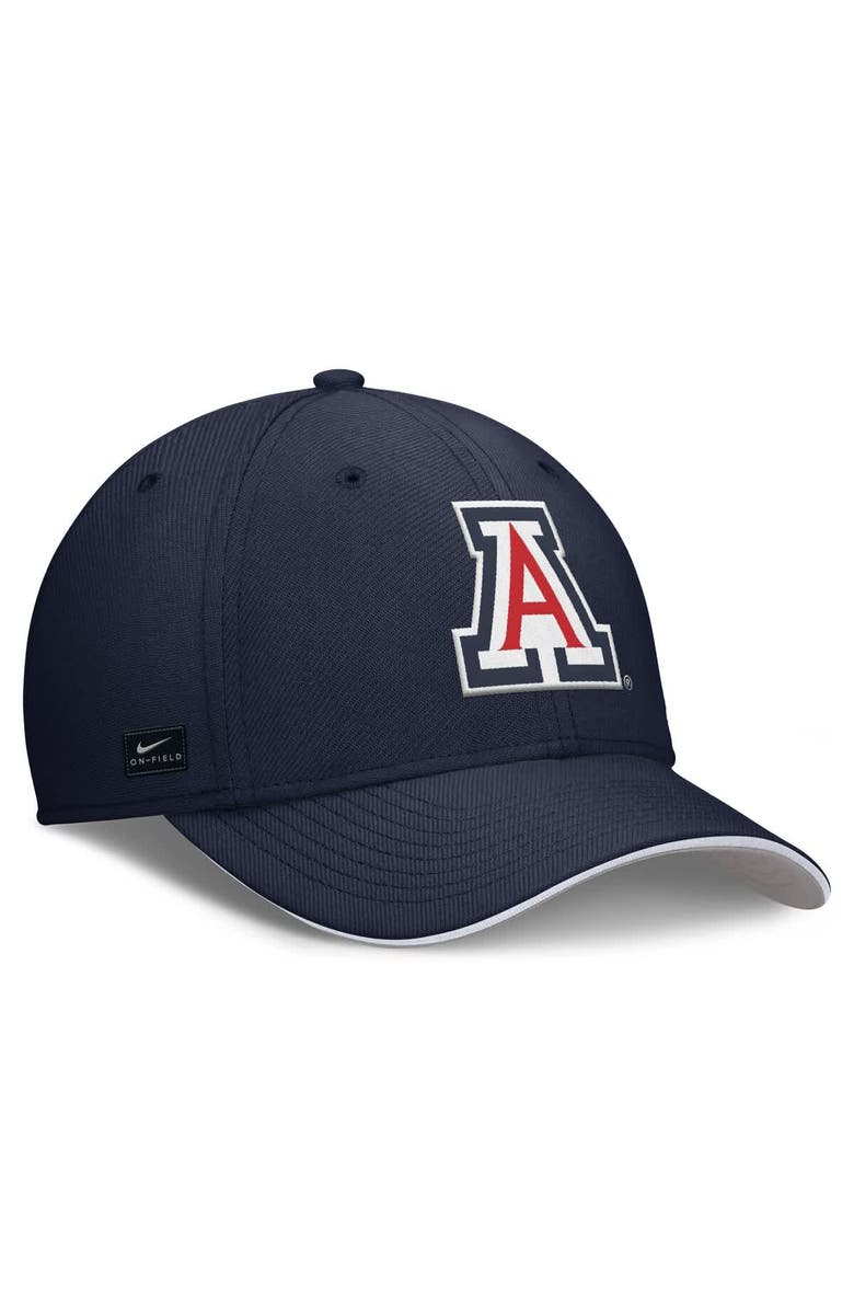 Nike Men's Nike Navy Arizona Wildcats 2025 Dugout Coaches Rise Swoosh Performance Flex Hat, Alternate, color, 