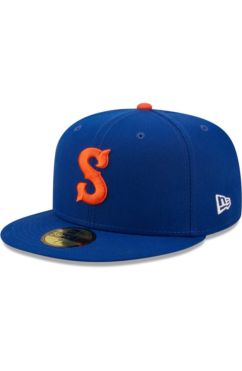 New Era Men's New Era Blue Syracuse Mets Authentic Collection 59FIFTY Fitted Hat, Main, color, 