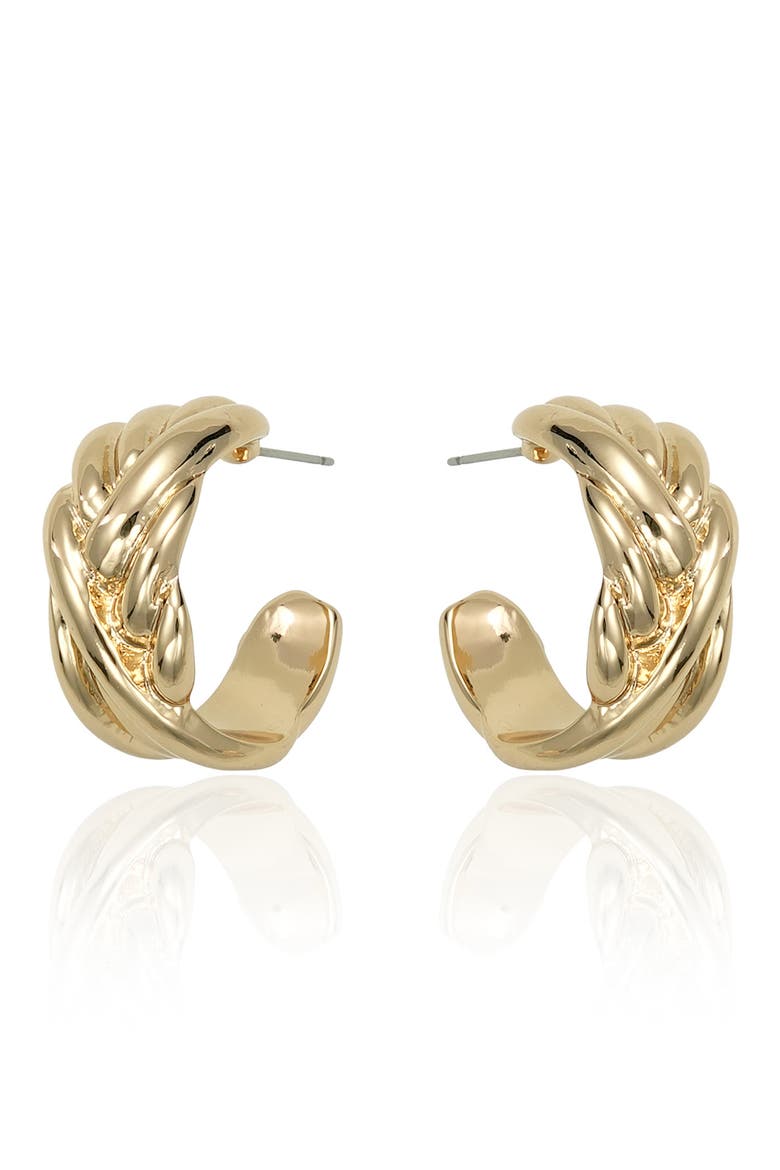 Knotted Hoop Earrings, Alternate, color, GOLD