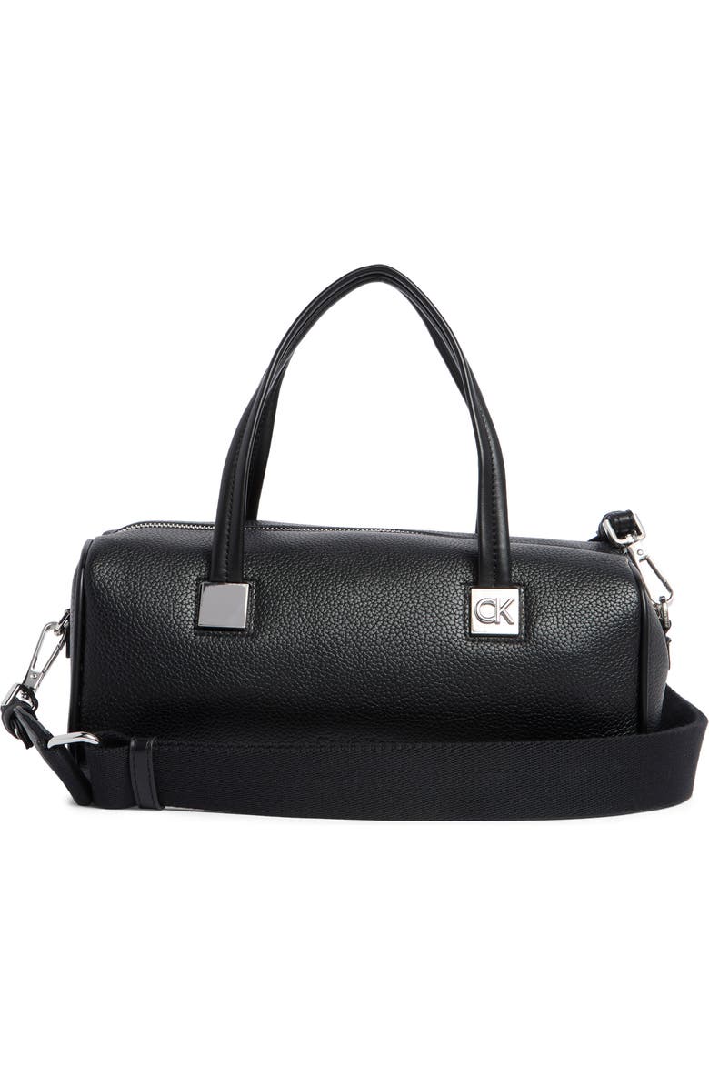 Calvin Klein Rue Satchel Bag, Alternate, color, Black/ Silver