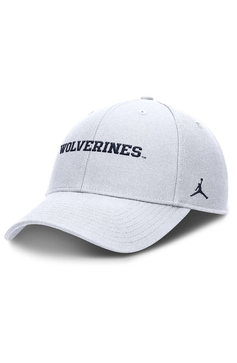 Jordan Brand Men's Jordan Brand White Michigan Wolverines 2025 On-Field Rise Performance Adjustable Hat, Main, color, White