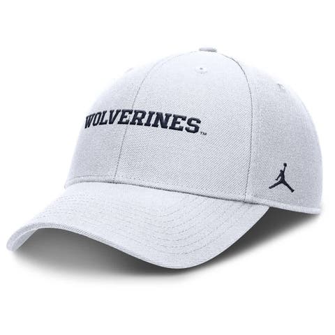 Men's Jordan Brand White Michigan Wolverines 2025 On-Field Rise Performance Adjustable Hat