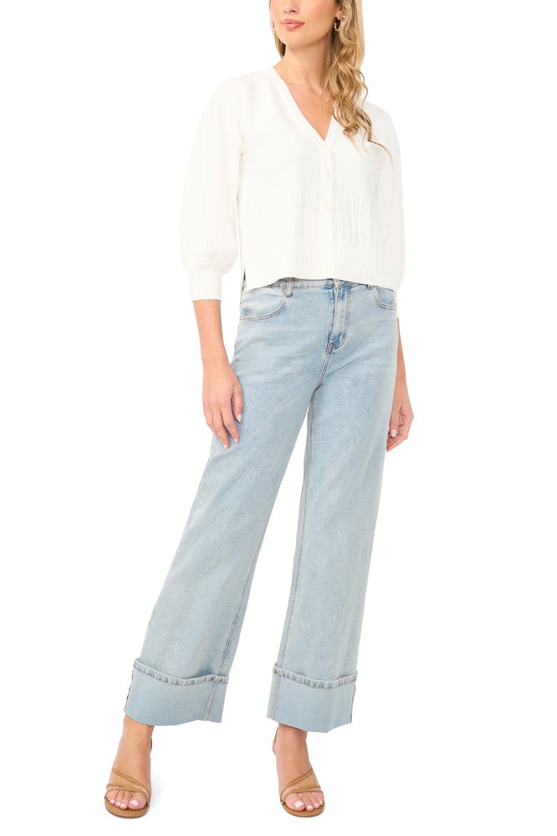 Ribbed Crop Cardigan, Alternate, color, ANTIQUE WHITE