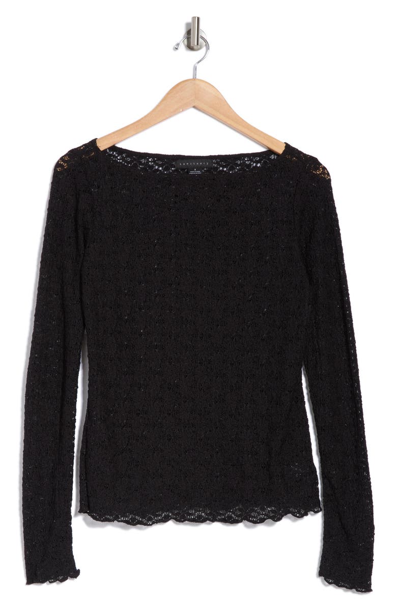 Sanctuary Neck Long Sleeve Lettuce Edge Top, Alternate, color, 