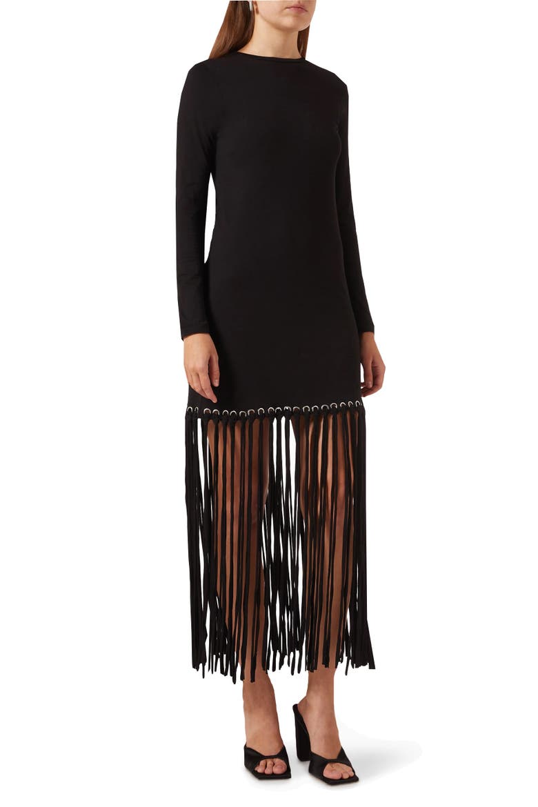 Romerillo Tee Dress, Main, color, BLACK