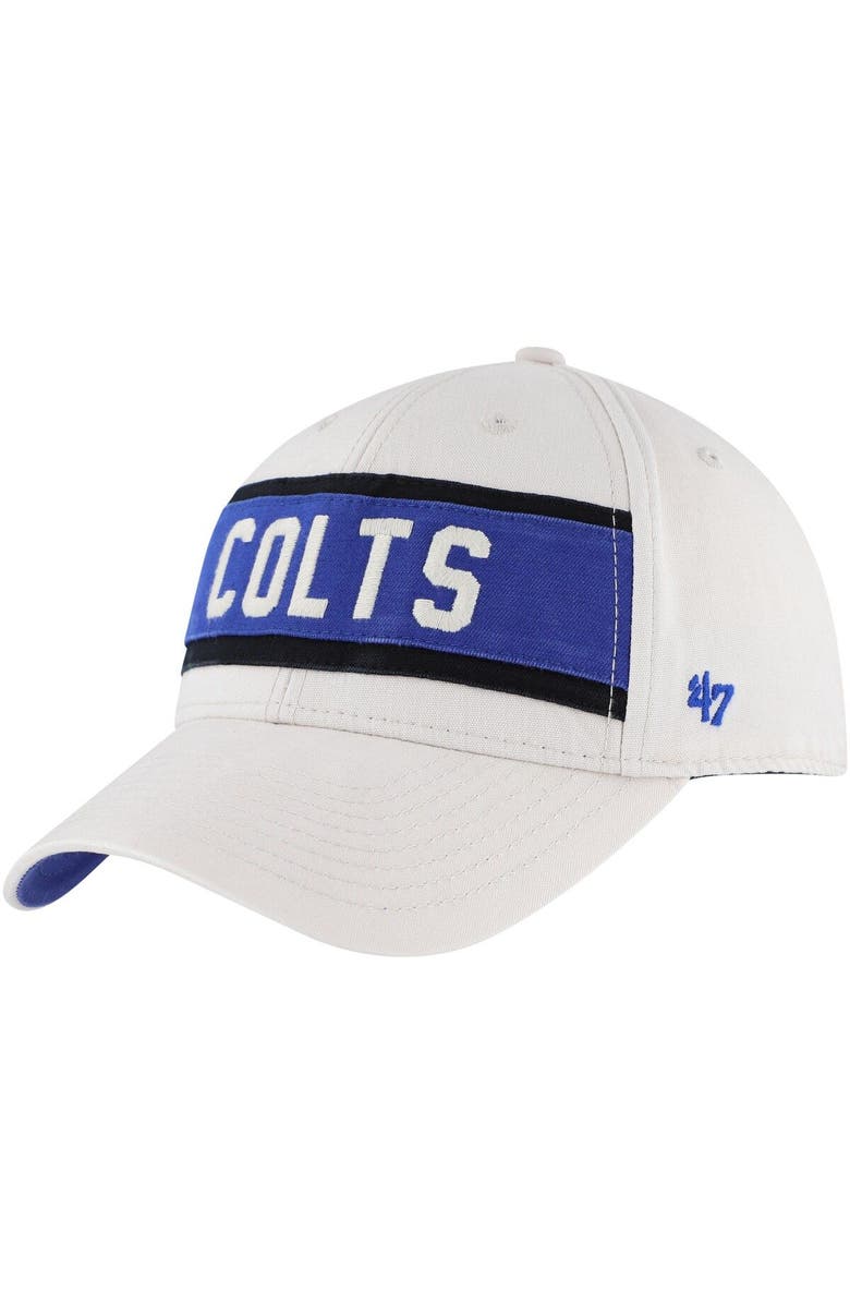 '47 Men's '47 Cream Indianapolis Colts Crossroad MVP Adjustable Hat, Alternate, color, 