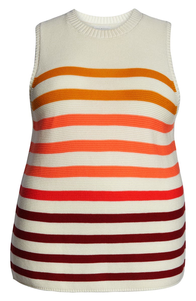 Lucky Brand Ombré Stripe Linen Blend Sweater Shell, Alternate, color, 