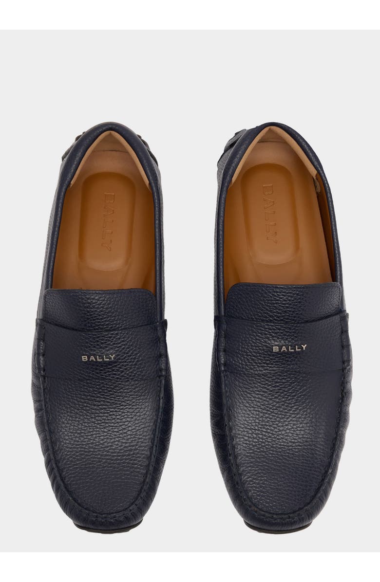 Bally Pilot Driver in Bovine Leather Lined with Leather, Alternate, color, Blue