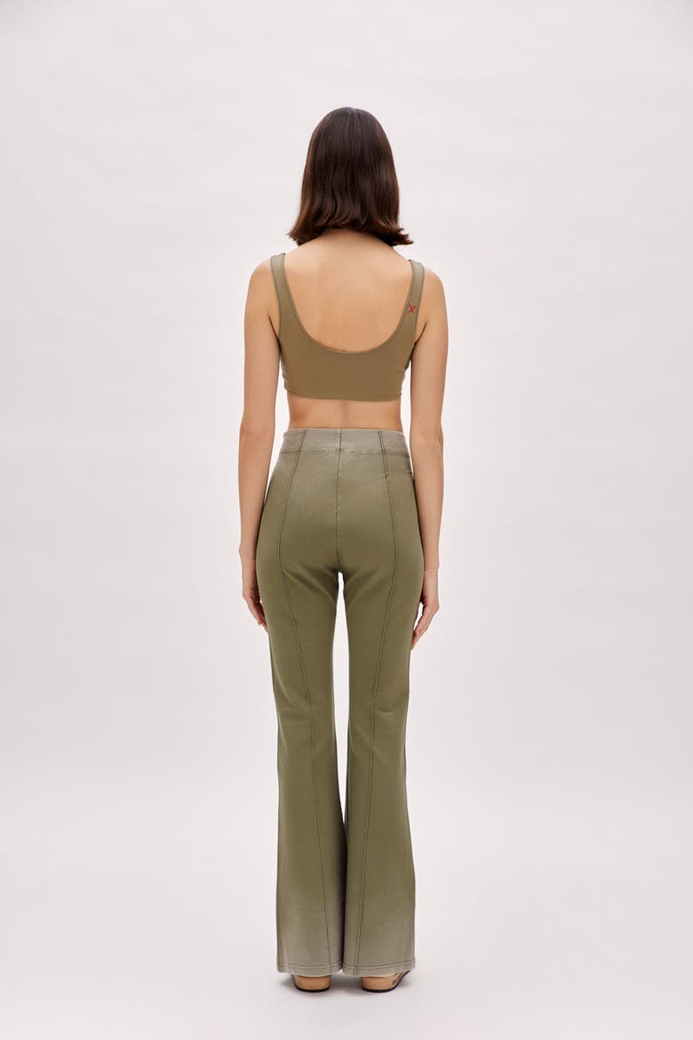 Cotton Acid Washed Flare Sweatpant, Alternate, color, Chino Green