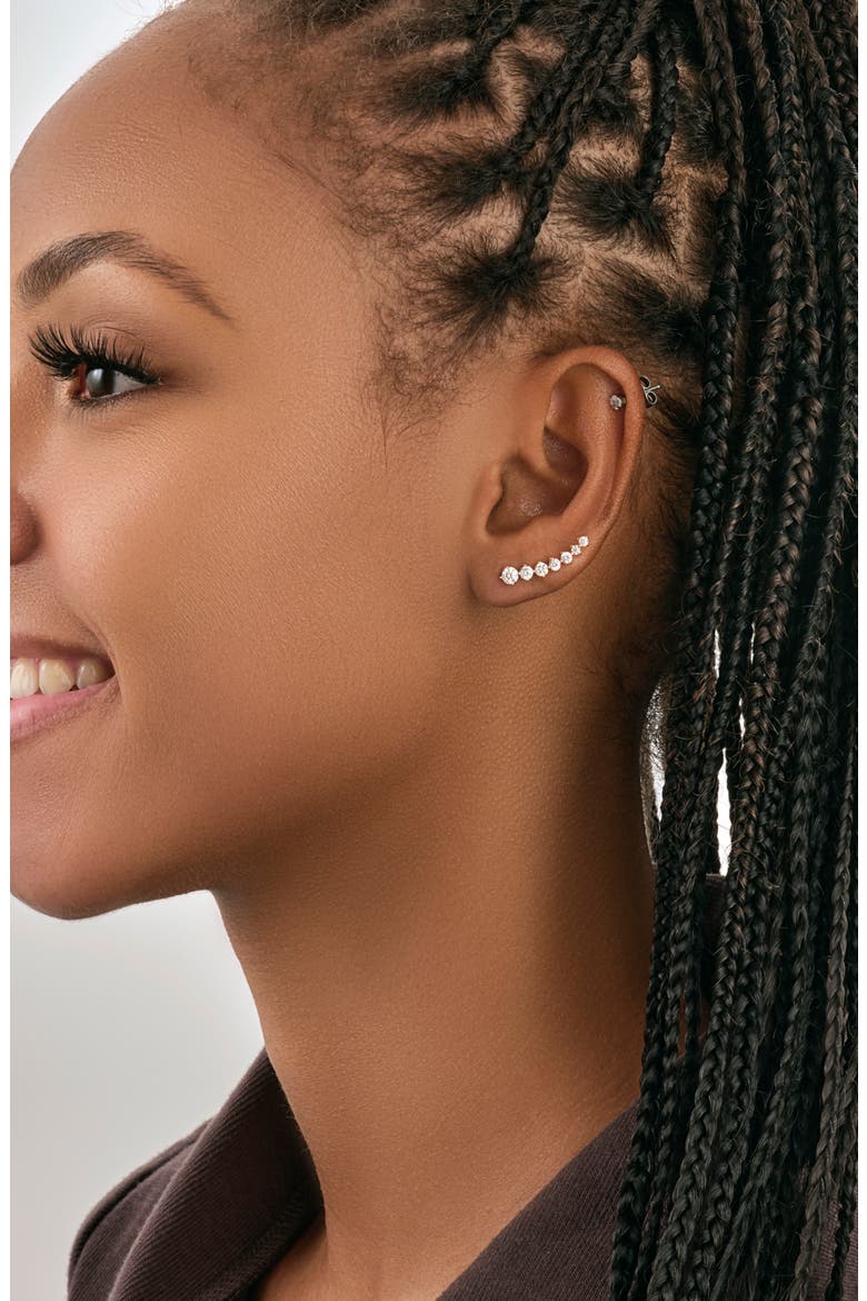 Graduated CZ Ear Crawlers, Alternate, color, ROSE GOLD