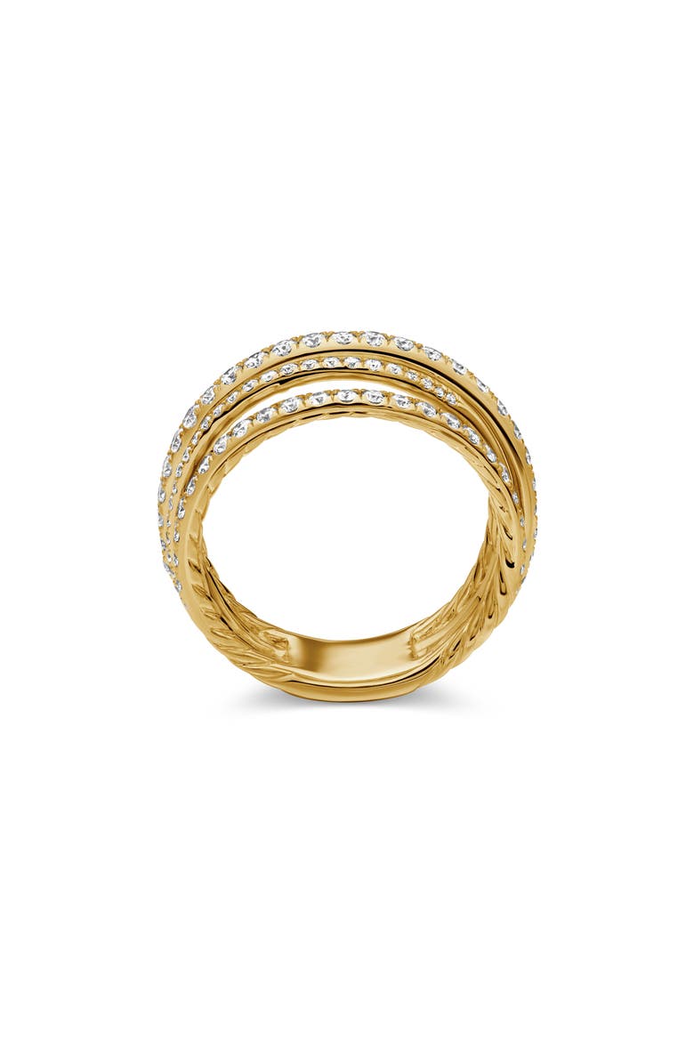 11MM PAVE CROSSOVER RING, Alternate, color, 18K YELLOW GOLD