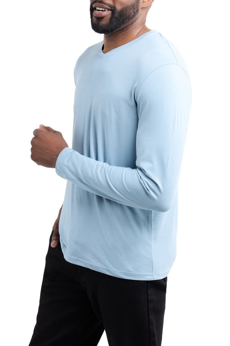 V-Neck Long Sleeve T-Shirt, Alternate, color, SLATE BLUE
