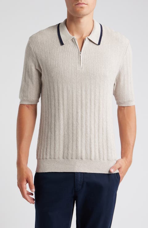 Bury Zip Polo Cotton & Cashmere Sweater
