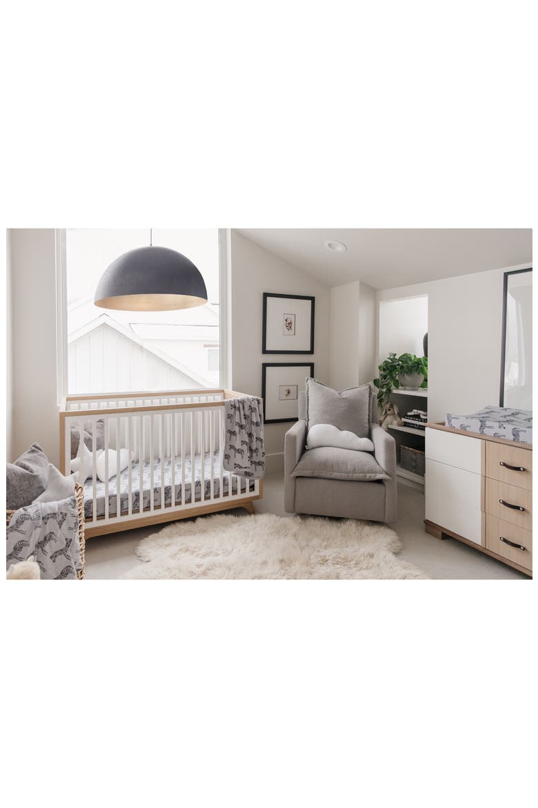 Zebra Changing Pad Cover & Jersey Crib Sheet Set, Alternate, color, GRAY
