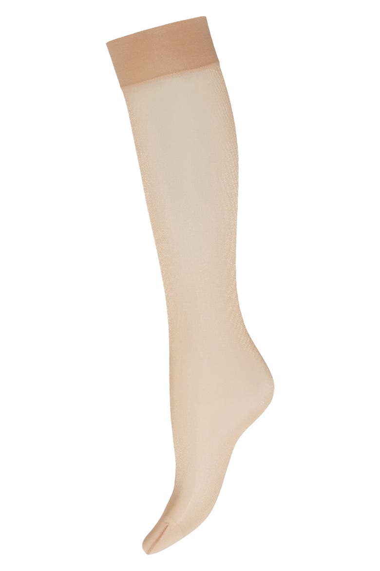 Satin Touch Knee High Socks, Alternate, color, COSMETIC