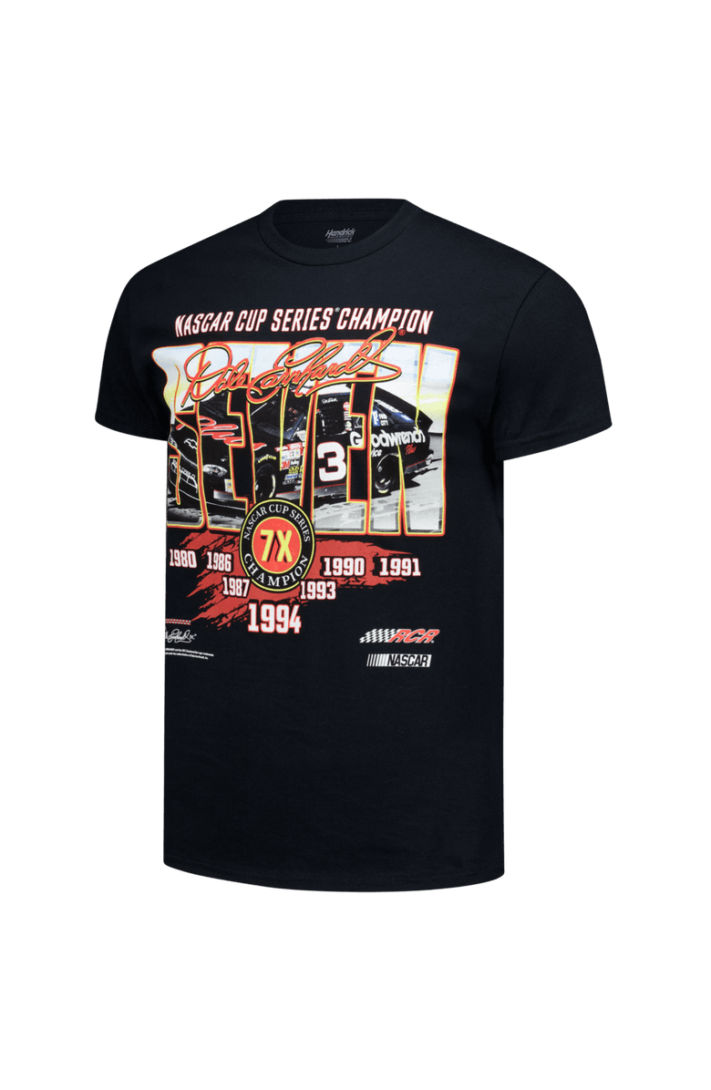 CHECKERED FLAG Men's Checkered Flag Sports Black Dale Earnhardt 1-Spot Seven Championships T-Shirt, Alternate, color, Black