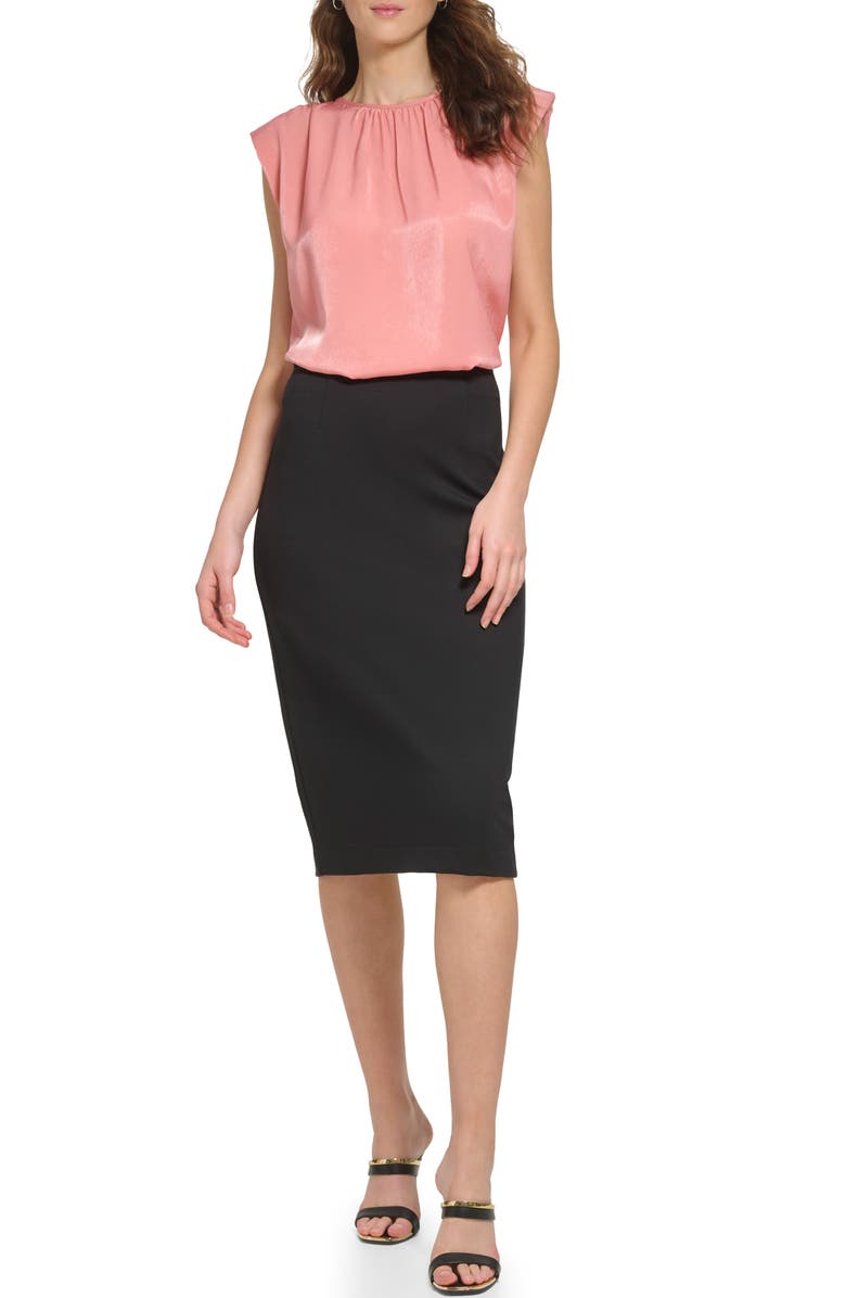 DKNY Pull-On Pencil Skirt, Alternate, color, Black