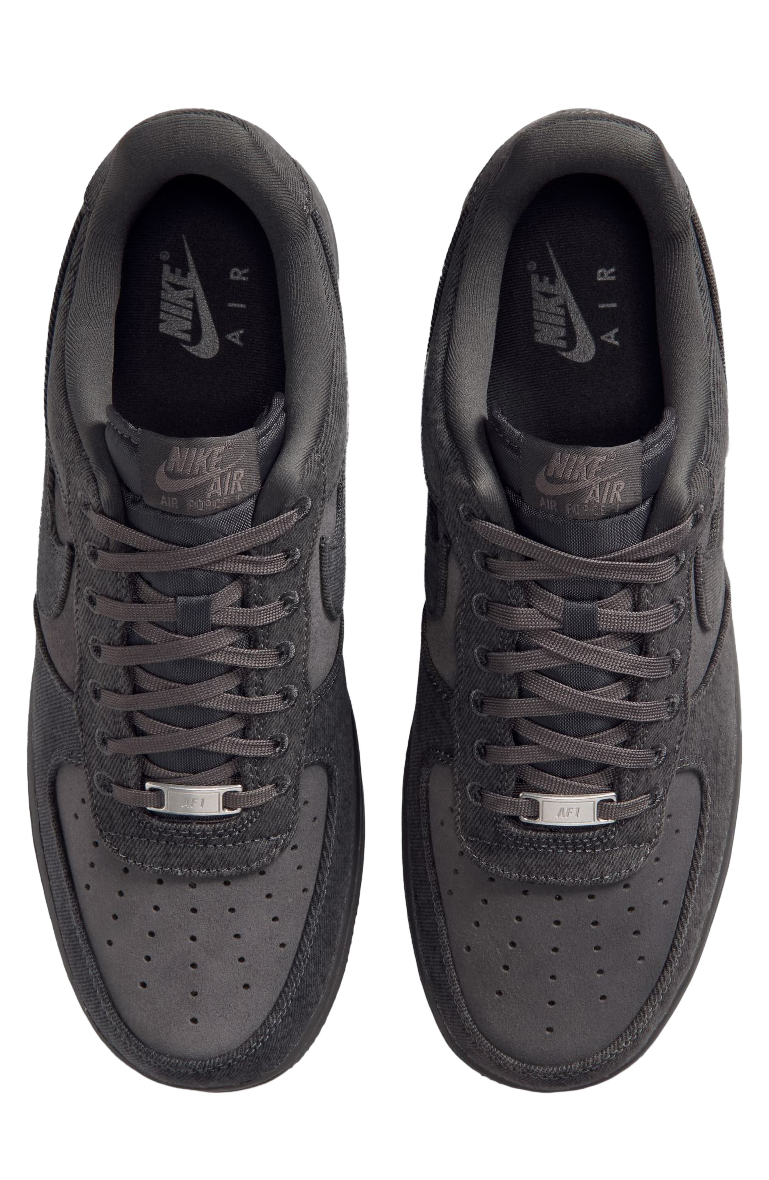 Air Force 1 '07 LV8 Denim Basketball Sneaker, Alternate, color, 003 ANTHRA/ANTHRA