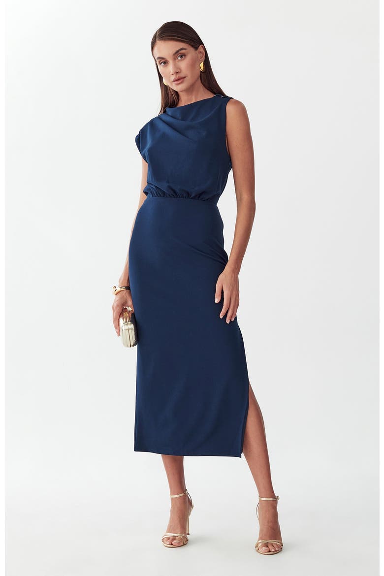 Lily Midi Dress, Alternate, color, Navy Blue