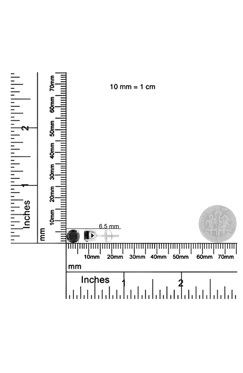 Haus of Brilliance Silver 1.00 Ct Black Diamond Classic Stud Earrings with Screw Backs, Alternate, color, White