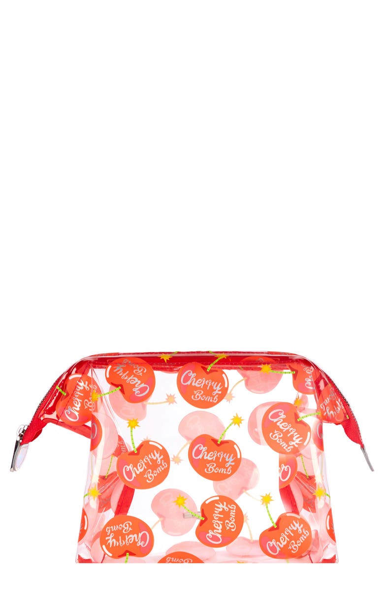 Skinnydip Cherry Bomb Makeup Bag, Main, color, 
