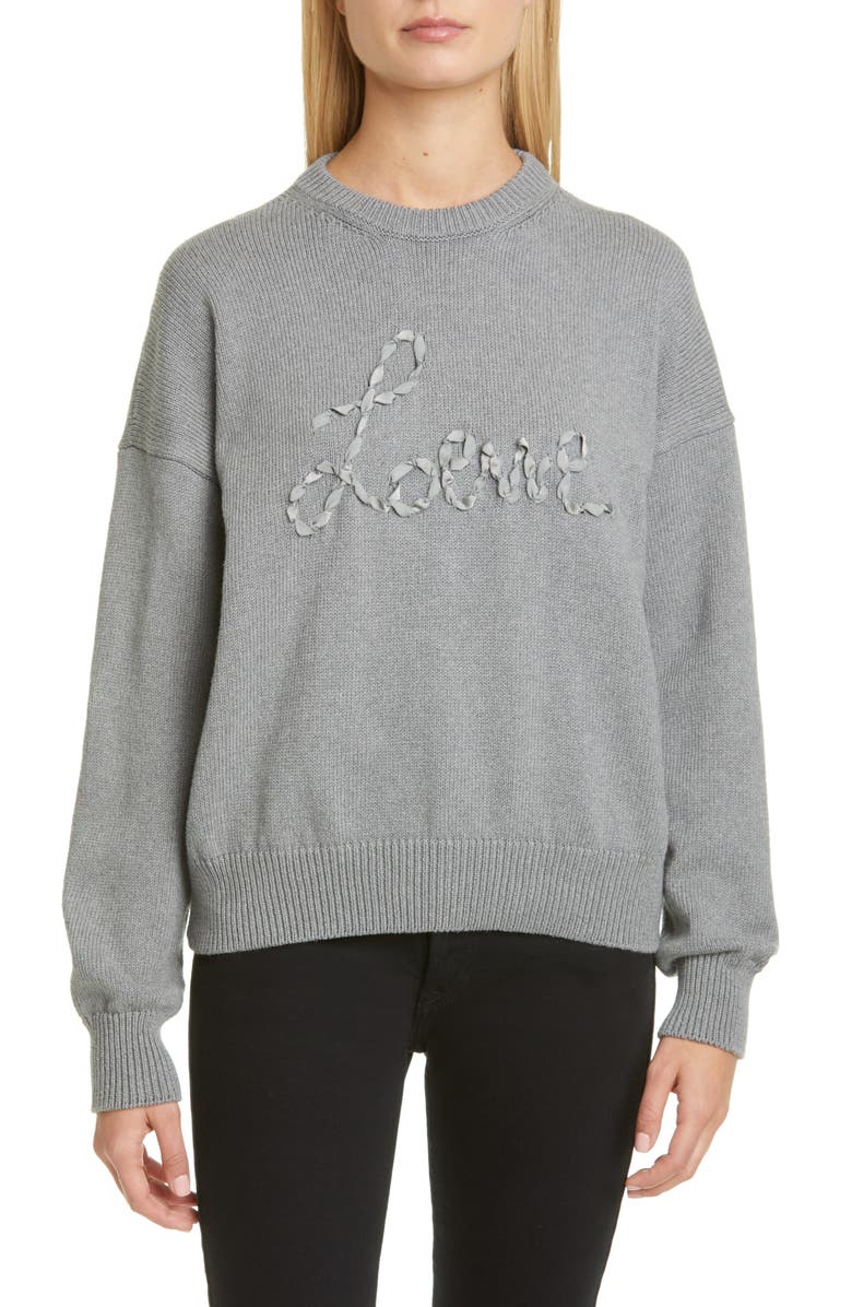 Loewe Ribbon Logo Cotton Sweater, Main, color, 