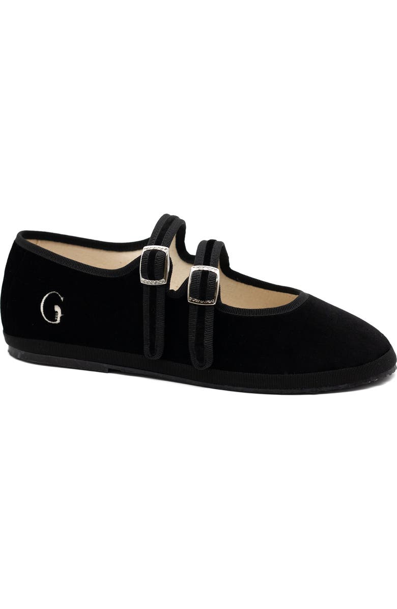 Gondolina Shoes Mary Jane Double Lace Ballet Flats, Main, color, Gondola Black