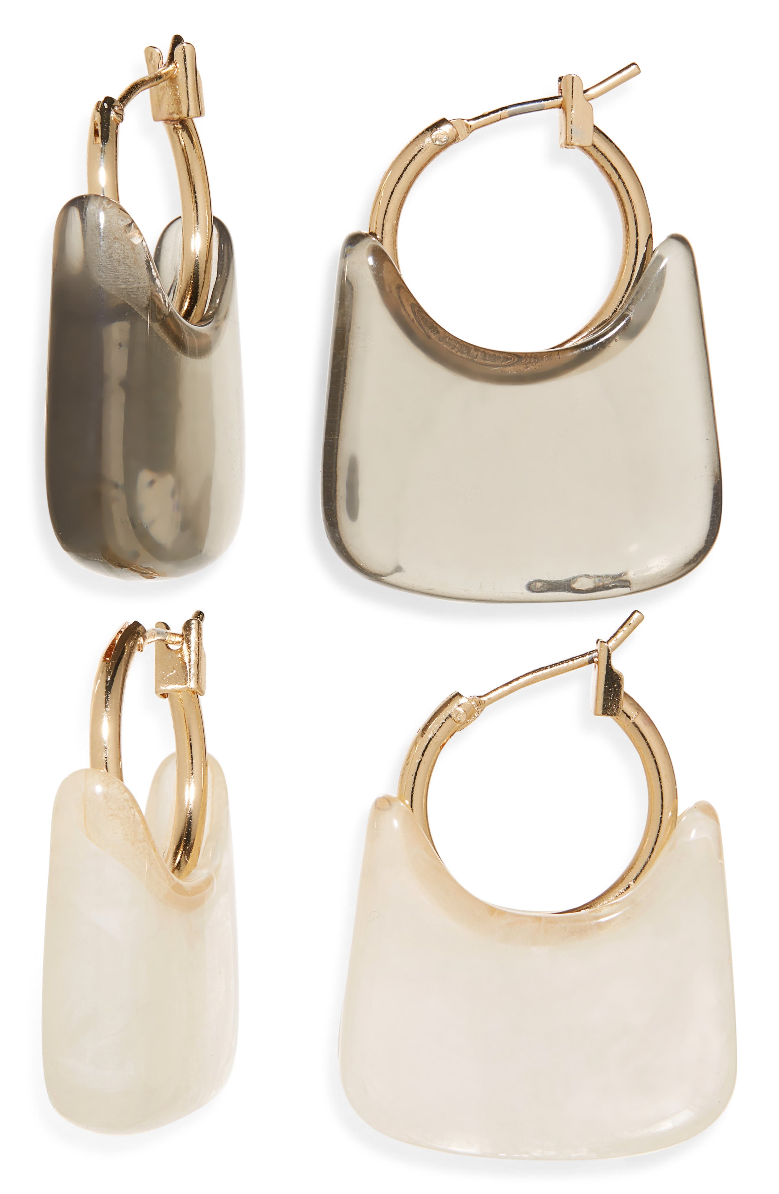 Tasha Set of 2 Resin Hoop Earrings