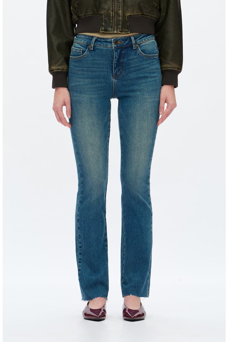 Raw Hem Skinny Jeans, Main, color, VINTAGE MEDIUM BLUE