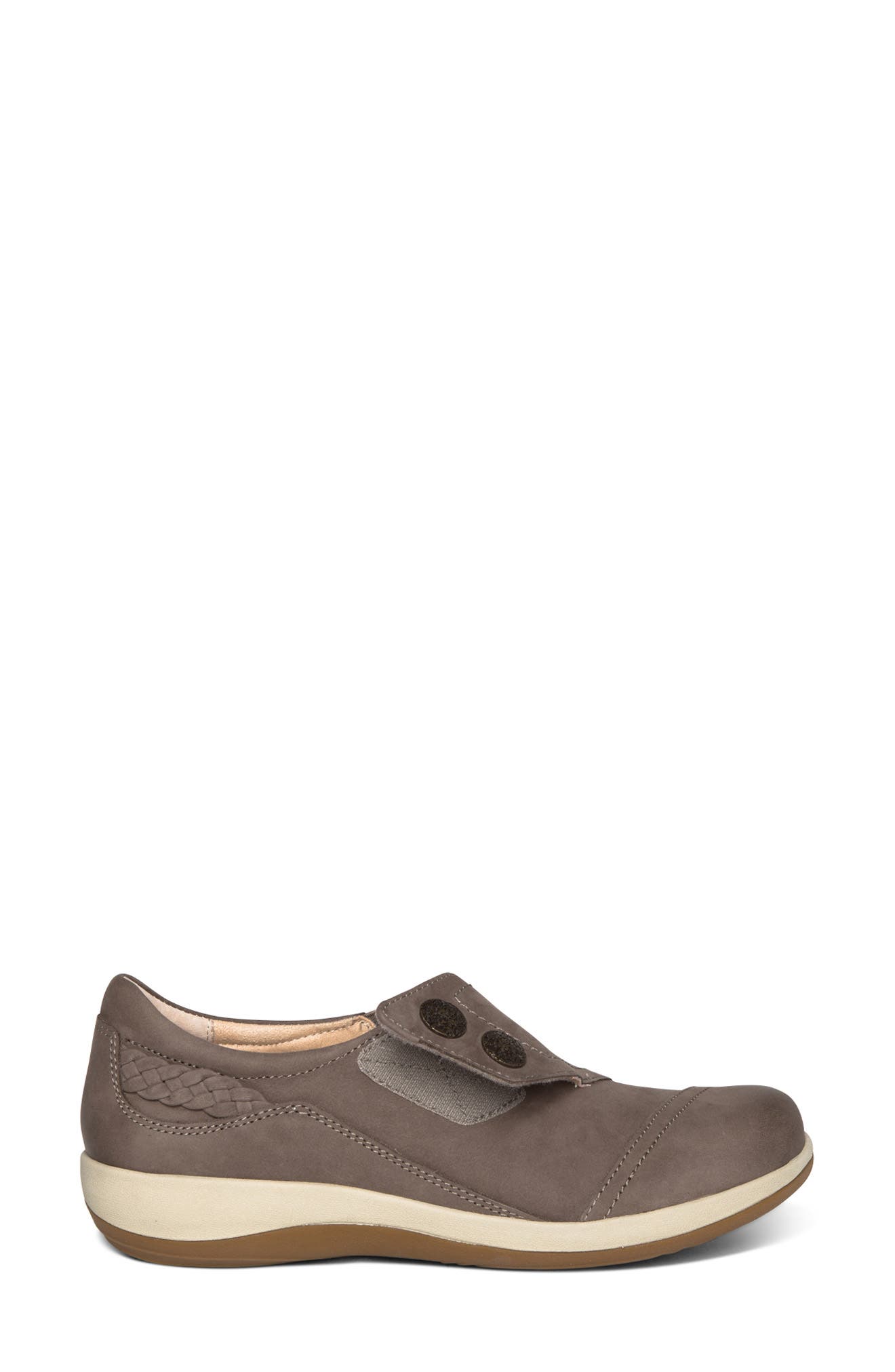 Karina Monk Strap Flat, Alternate, color, WARM GREY