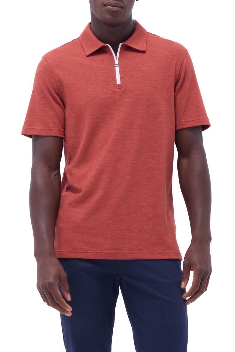 Quarter Zip Polo, Main, color, BRICK