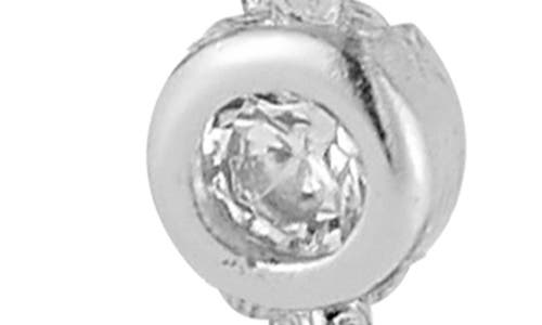 Sphera Milano Cubic Zirconia Double Piercing Huggie Hoop Earrings In Silver