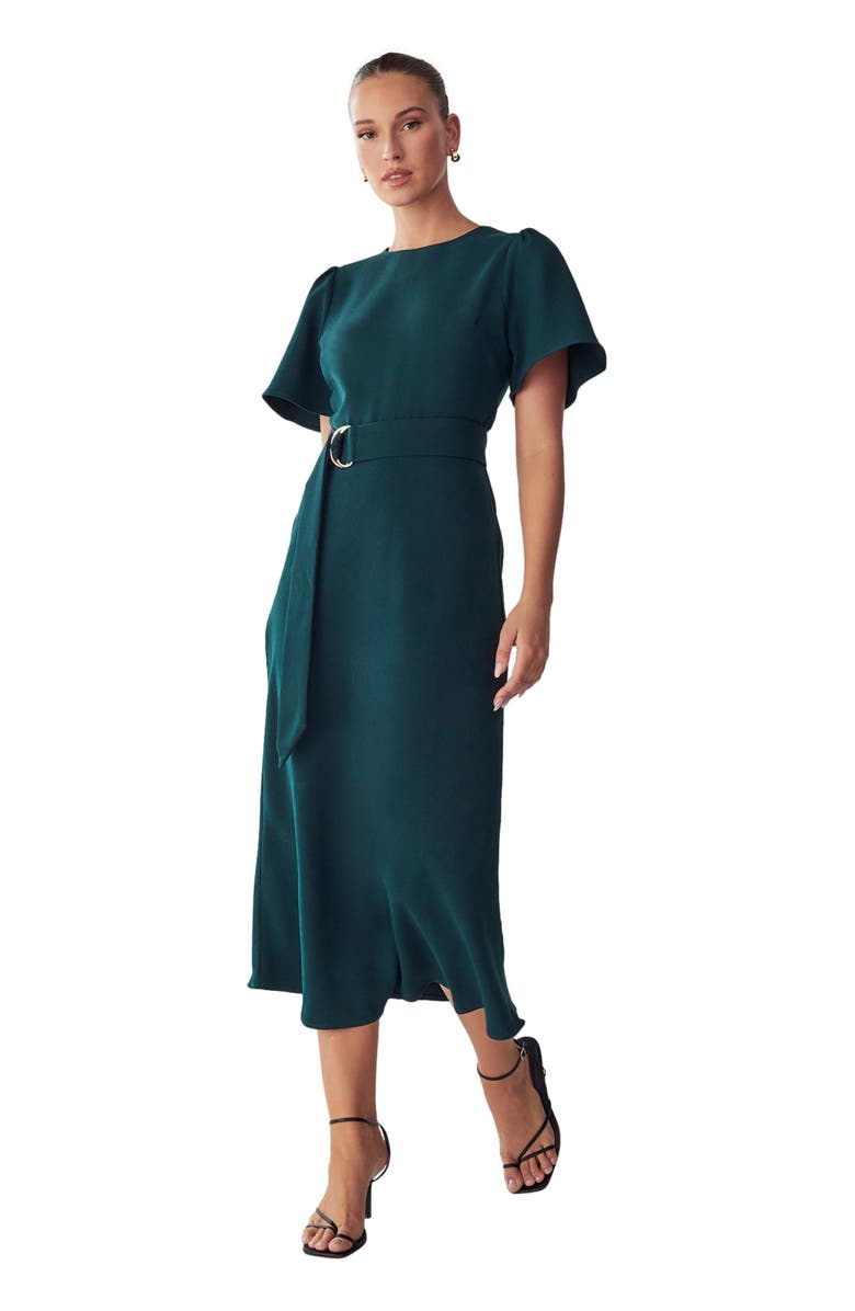 WILLA Bessi Midi Dress, Main, color, Emerald