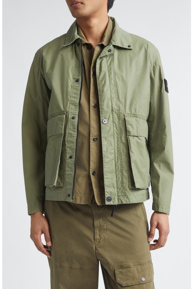 Coated Twill Jacket, Main, color, MILITARY GREEN