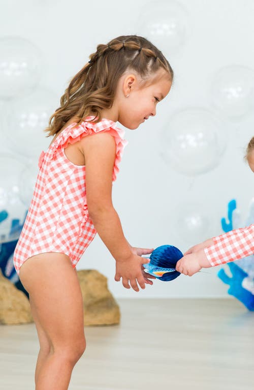 Rufflebutts Gingham Waterfall Ruffle One-piece Swimsuit