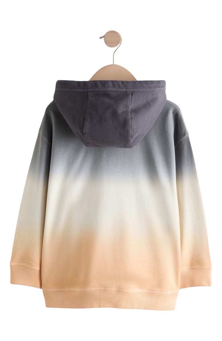 NEXT Kids' Tricolor Ombré Hoodie, Alternate, color, Grey/Neutral/Orange
