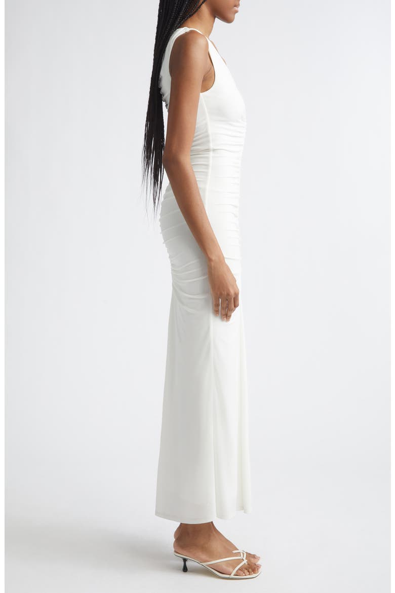 Inez Ruched Sleeveless Dress, Alternate, color, COCONUT