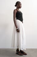 Topshop Lace Hem Cotton Maxi Skirt