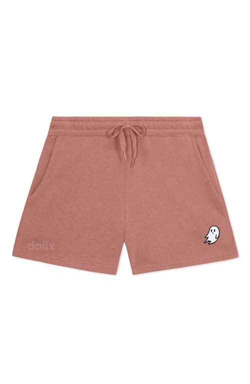 Dalix Womens Ghost Midweight Washed Fleece Shorts In Pink