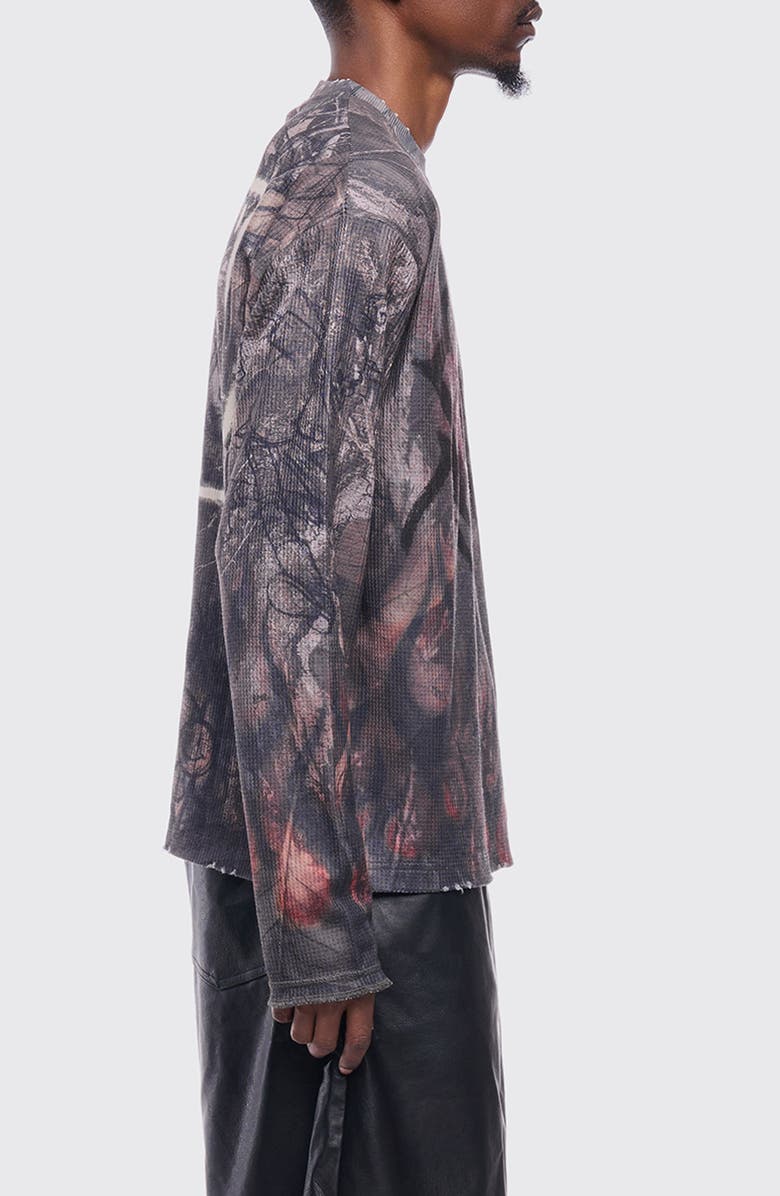 Rolling Loud Gothic Flame Long Sleeve Thermal T-Shirt, Alternate, color, Camo