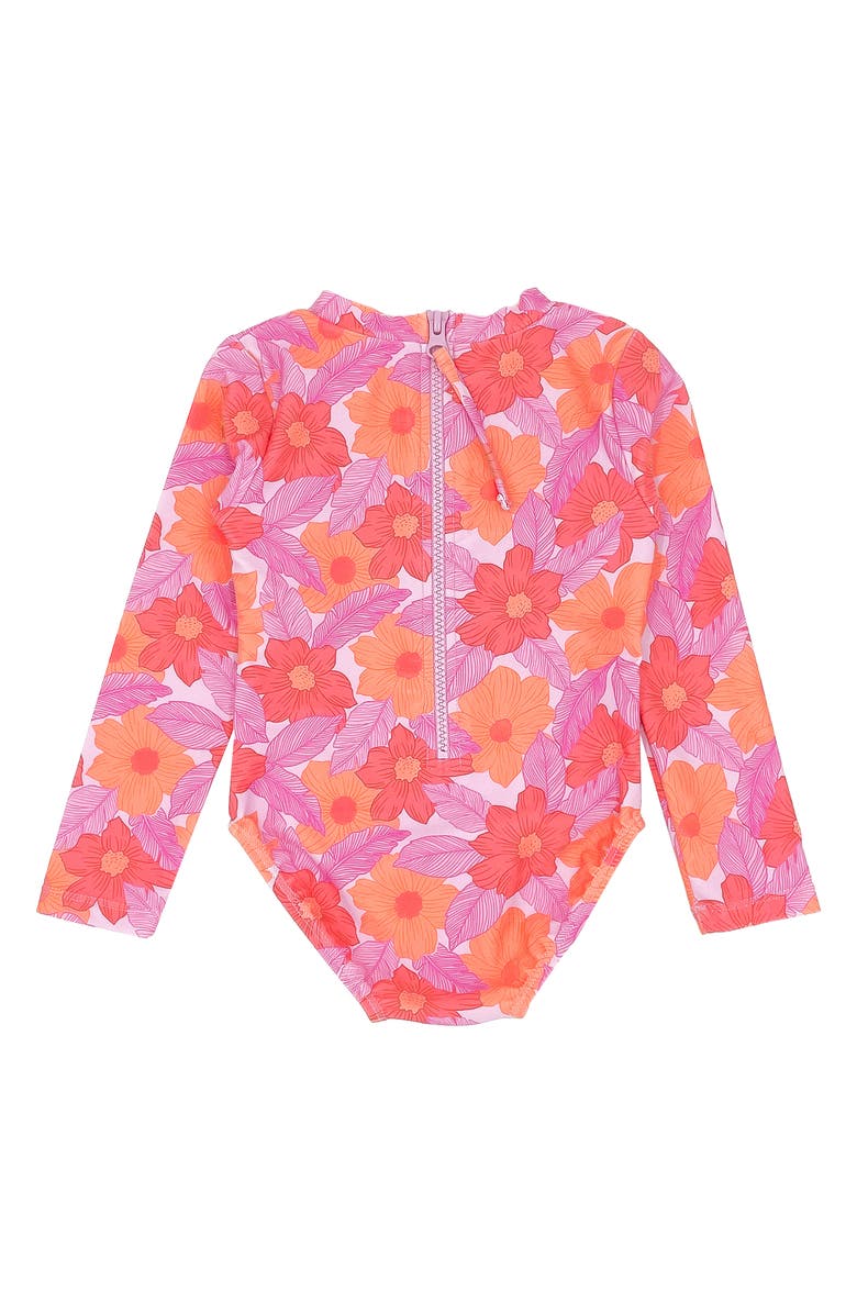 Feather 4 Arrow Wave Crasher Long Sleeve Rashguard Swimsuit, Alternate, color, 