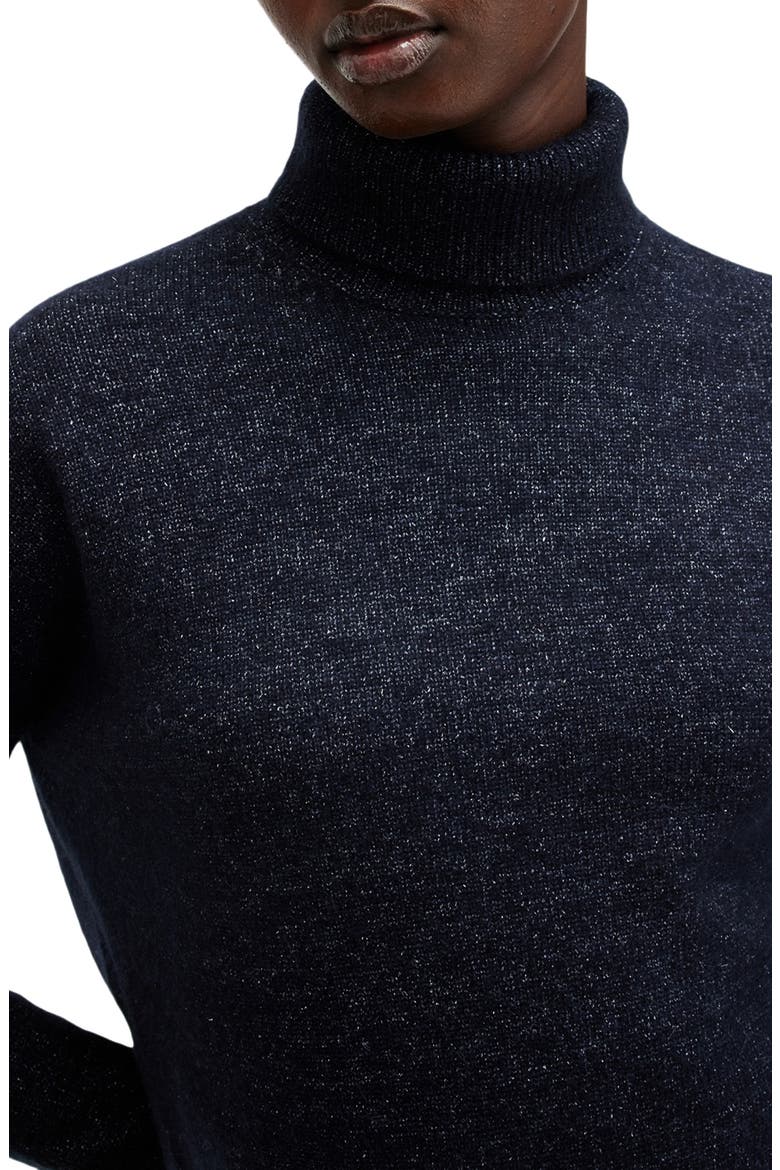Amos Asymmetric Satin Slipdress and Sparkle Sweater Set, Alternate, color, MIDNIGHT BLUE