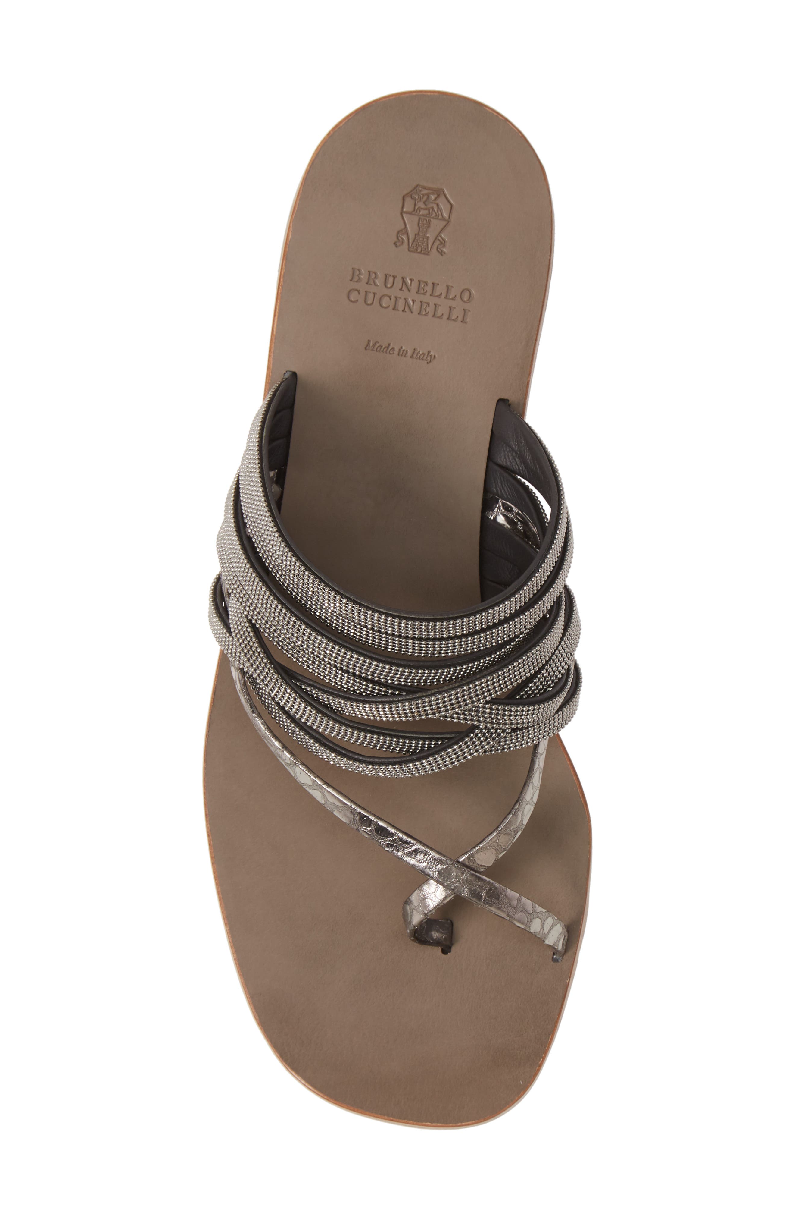 Brunello Cucinelli Beaded Slide Sandal, Alternate, color, 