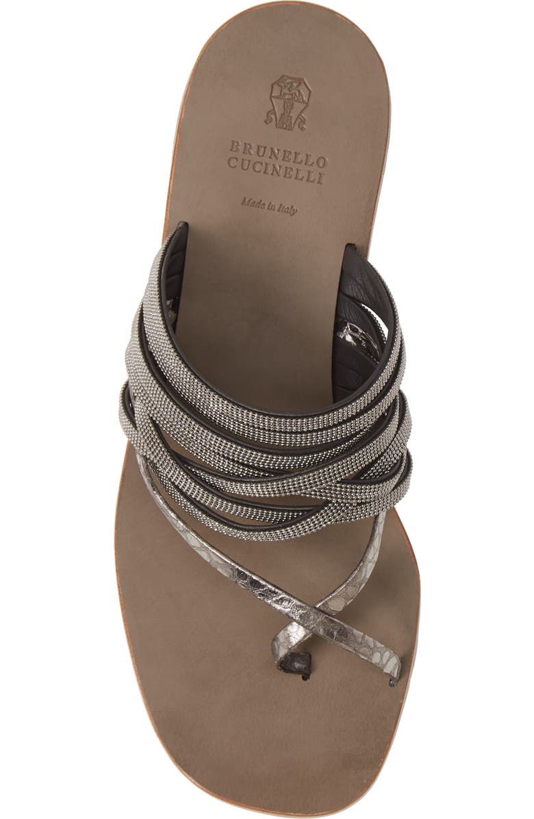 Brunello Cucinelli Beaded Slide Sandal, Alternate, color,