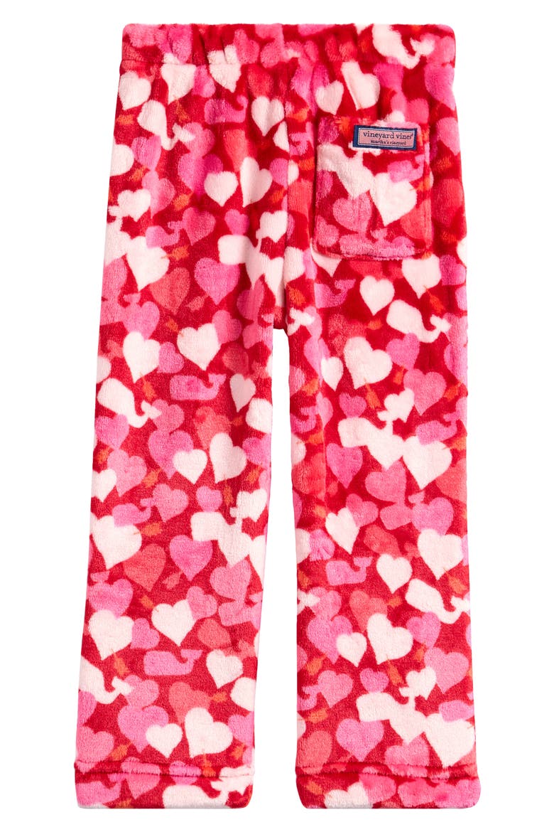 Kids' Print Fleece Sleep Pants, Alternate, color, HEARTS RED VELVET