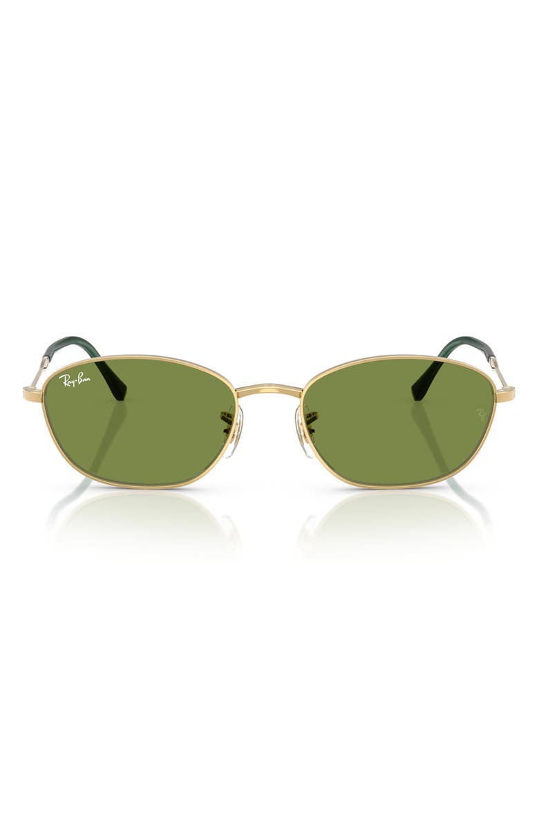 Ray-Ban 58mm Irregular Oval Sunglasses, Main, color, Arista / Green